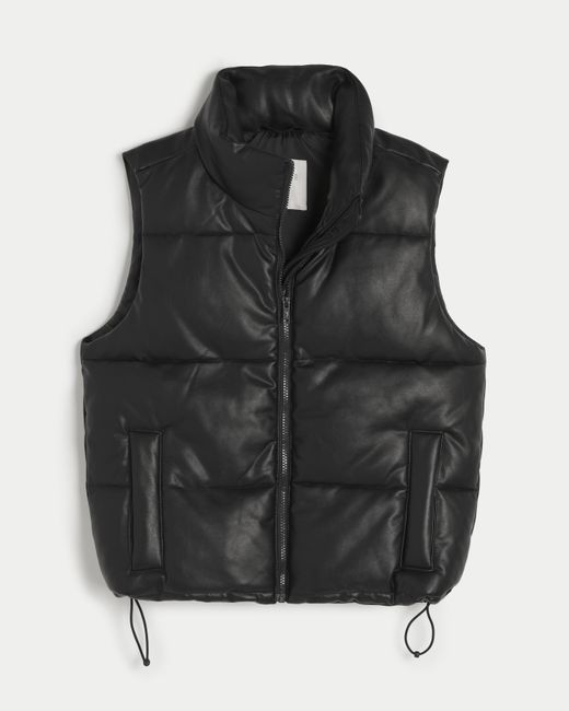 Black Vegan Leather Puffer main image 1
