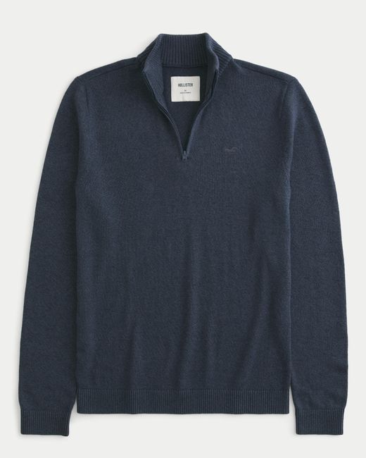 Hollister Blue Quarter-zip Sweater for men
