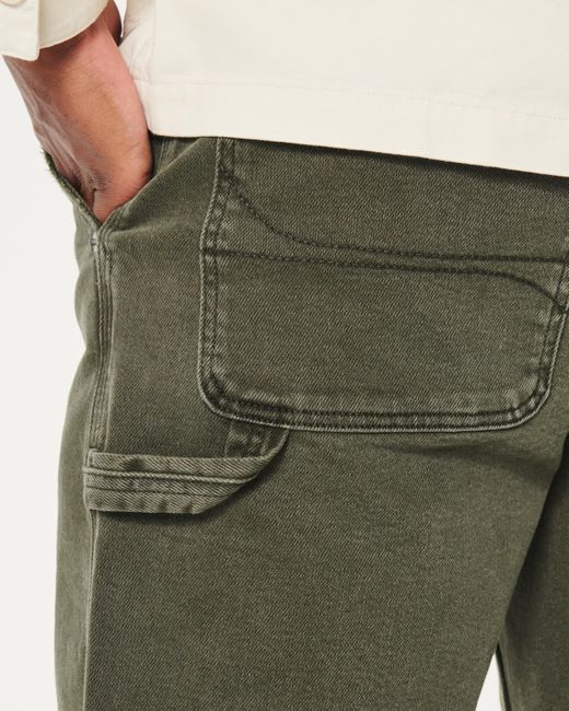 Hollister Green Olive Loose Carpenter Jeans for men
