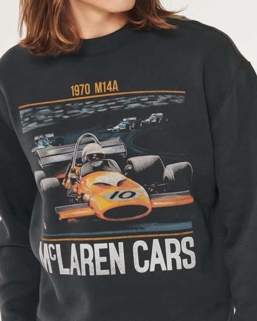 Hollister Sweatshirt mit McLaren-Grafik und Rundhalsausschnitt in Black für Herren