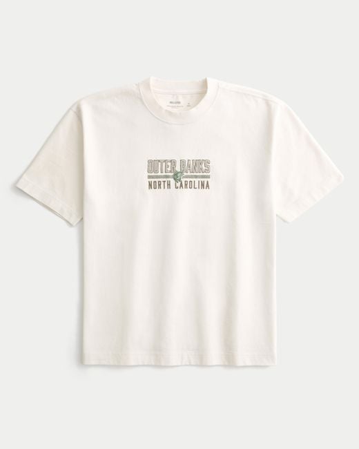 Hollister Natural Boxy Heavyweight Outer Banks Graphic Tee for men