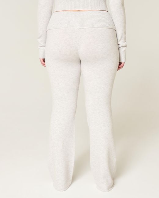 Hollister White Gilly Hicks Sweater-knit Foldover Waist Boot Pants