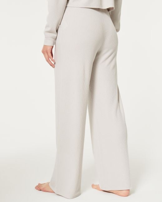 Hollister White Gilly Hicks Waffle Wide-leg Pants