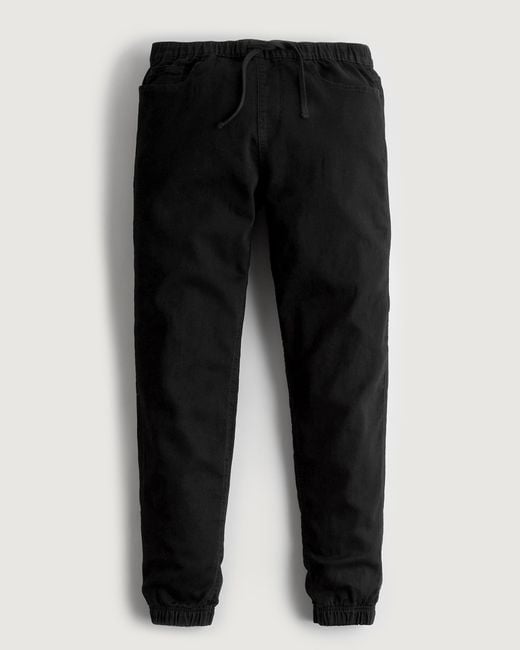 Hollister Black Just Like Knit Relaxed Denim Joggers for men