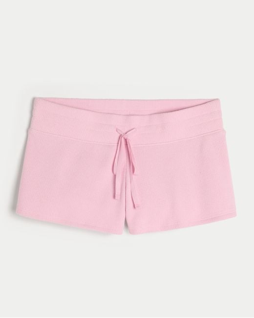 Hollister Pink Gilly Hicks Cozy Waffle Mini Shorts