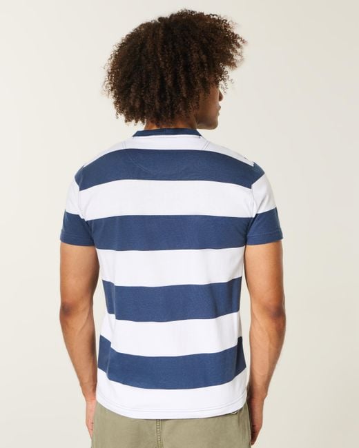 Hollister Blue Cotton Icon Crew T-shirt for men