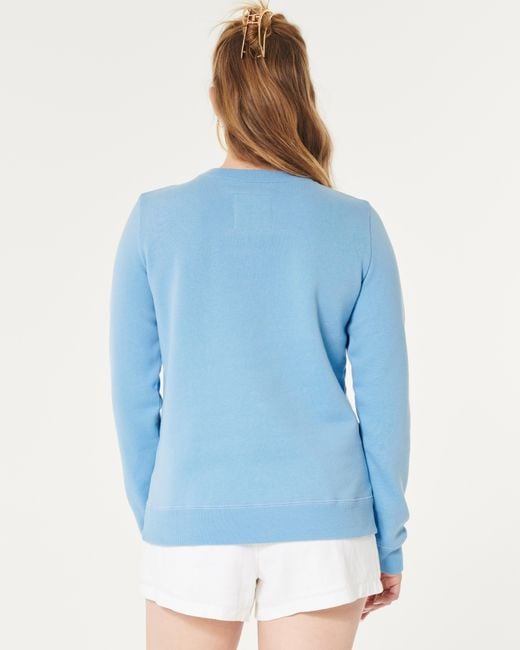 Hollister Blue Sweatshirt mit Logografik und Rundhalsausschnitt