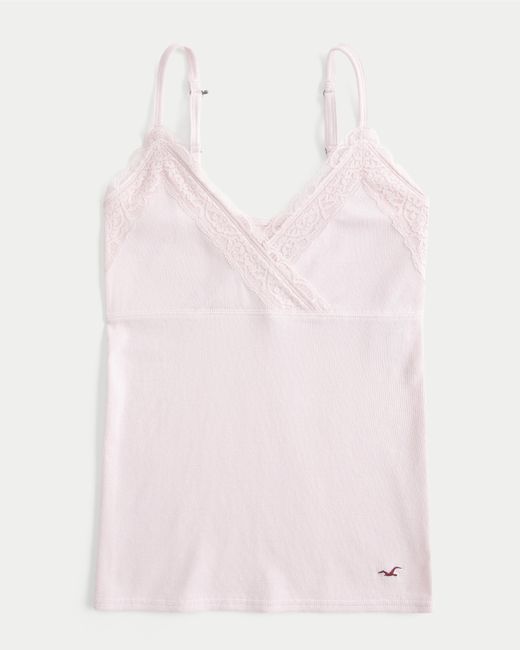 Hollister Pink Wrap Lace Trim Layering Cami
