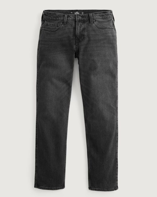 Hollister Gray Faded Black Signature Slim Straight Jeans for men