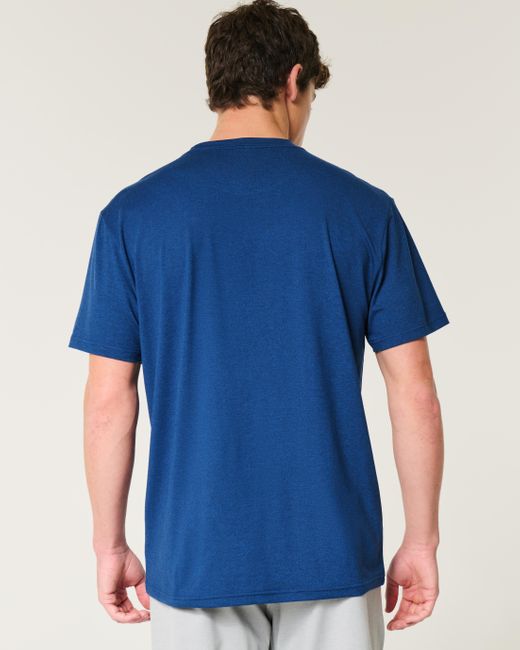 Hollister Blue Relaxed Stretch Crew T-shirt for men
