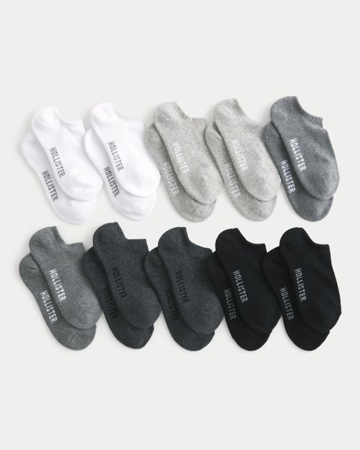 Hollister Gray Logo Ankle Socks 10-pack for men