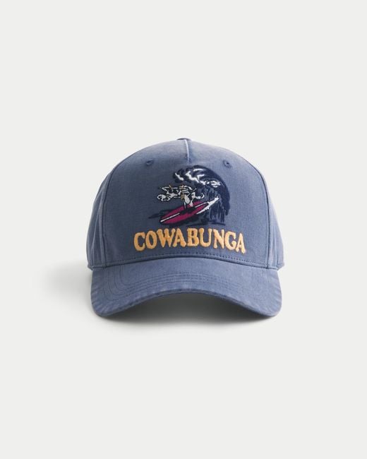 Hollister Blue Cowabunga Graphic Trucker Hat for men