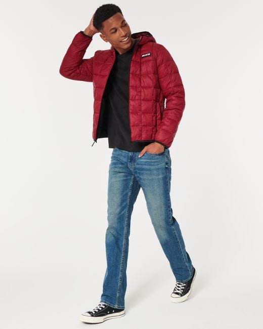 Hollister Red Ultimate Puffer Jacket for men