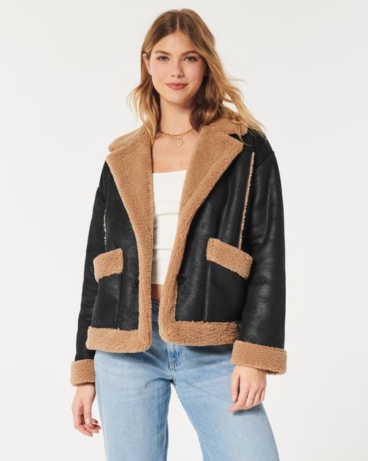 Hollister sherpa jacket women's sale