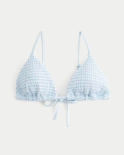 Hollister Blue Gesmoktes Triangel-Bikinioberteil
