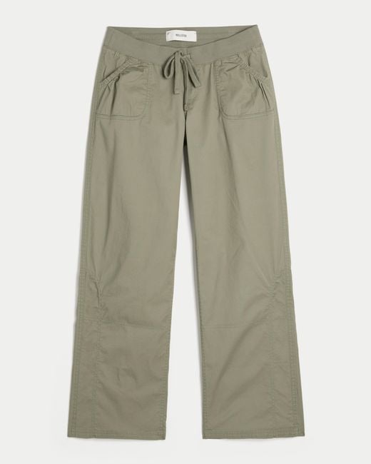 Hollister Green Hollister Remi Ultra Low-rise Poplin Pull-on Pants
