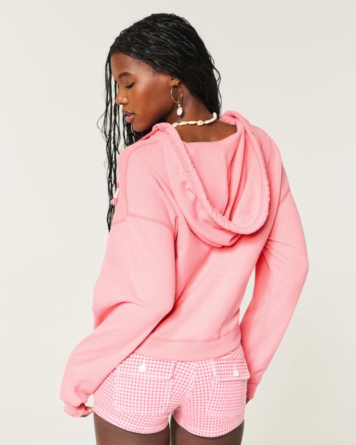 Hollister Easy V-neck Hoodie in Pink | Lyst UK