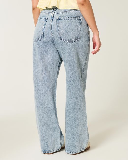 Hollister Blue Curvy High-rise Medium Wash Baggy Jeans