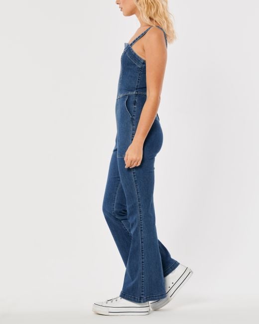 Hollister Denim Corset Jumpsuit in Blue Lyst UK