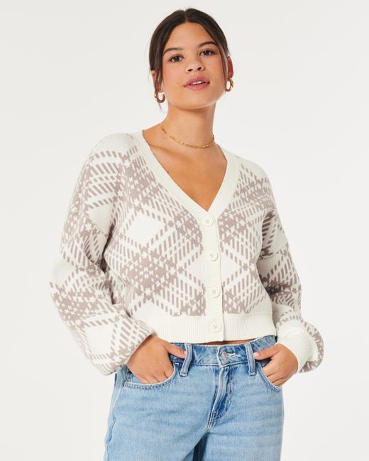 Hollister White Easy Cozy Ribbed Cardigan