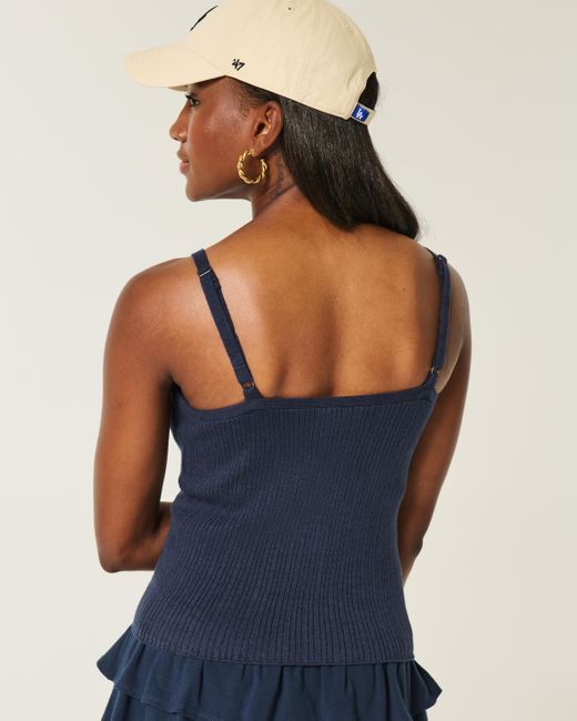 Hollister Blue Button Front Sweater Tank