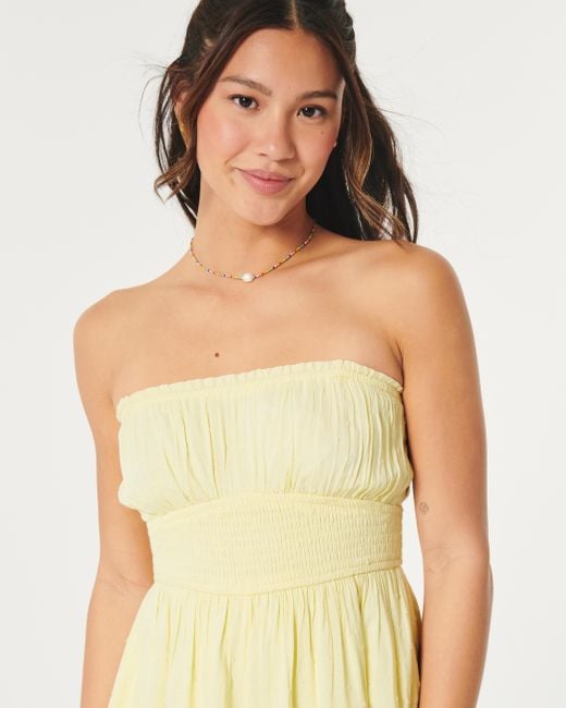 Hollister Yellow Hollister Saidie Double-tier Removable Strap Romper
