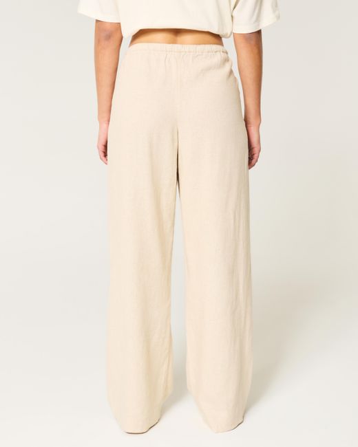 Hollister Natural Baggy-Hose zum Hineinschlüpfen aus Leinenmischung