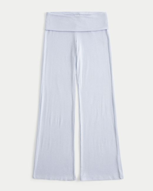 Hollister Blue Cozy Knit Foldover Waist Sleep Pants