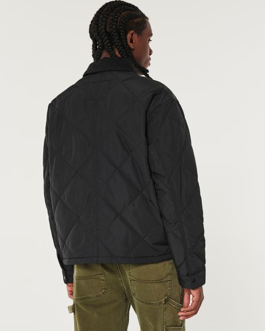 Hollister Black Quilted Workwear Jacket for men