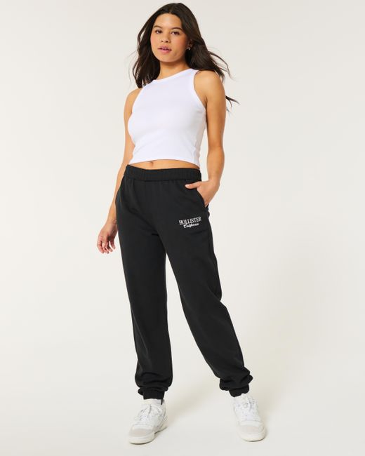 Hollister Black Logo Dad Joggers