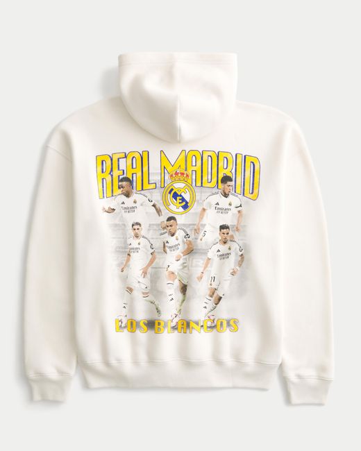 Hollister Natural Real Madrid Cf Graphic Quarter-zip Sweatshirt for men