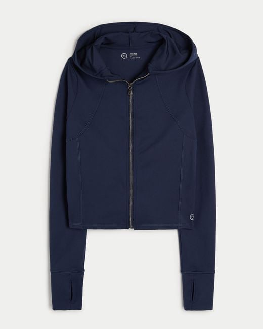 Hollister Blue Gilly Hicks Active Recharge Zip-up Hoodie