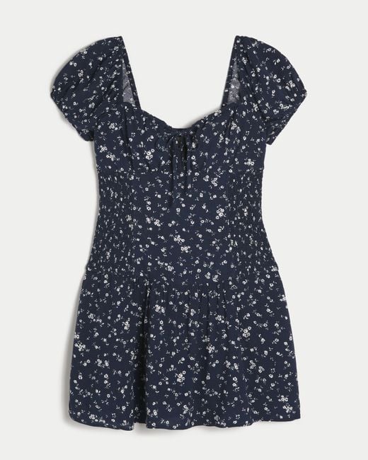 Hollister Blue Hollister Sofia Drop Waist Skort Dress