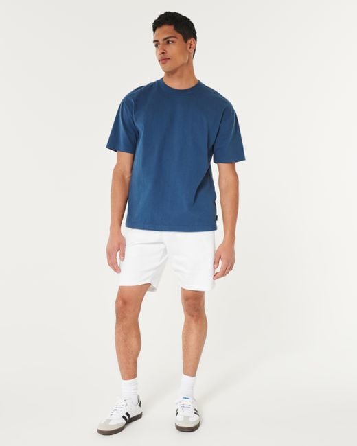 Hollister White Just Like Knit Relaxed Above-the-knee Denim Jogger Shorts for men
