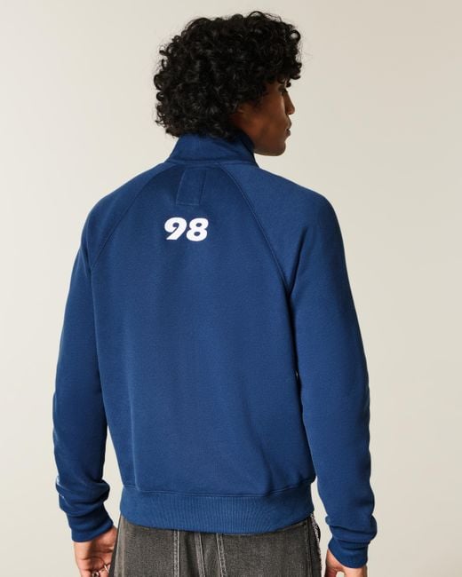 Hollister Blue 1998 Fifa World Cup France Graphic Fleece Track Jacket for men