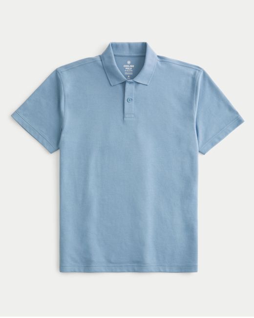 Hollister Blue Relaxed Cooling Polo for men