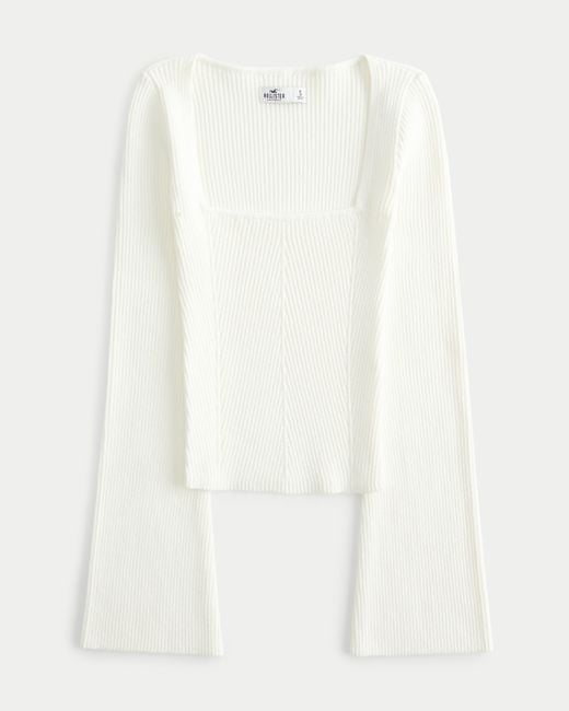 Hollister White Cozy Square-neck Sweater