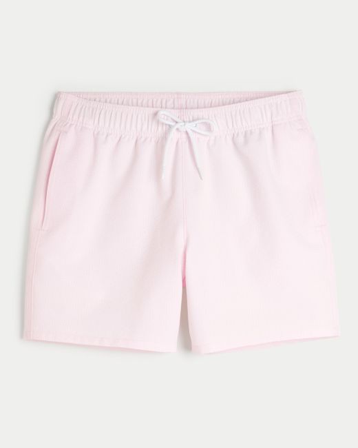 Hollister Guard-Badeshorts aus Seersucker-Material, 13 cm in Pink für Herren