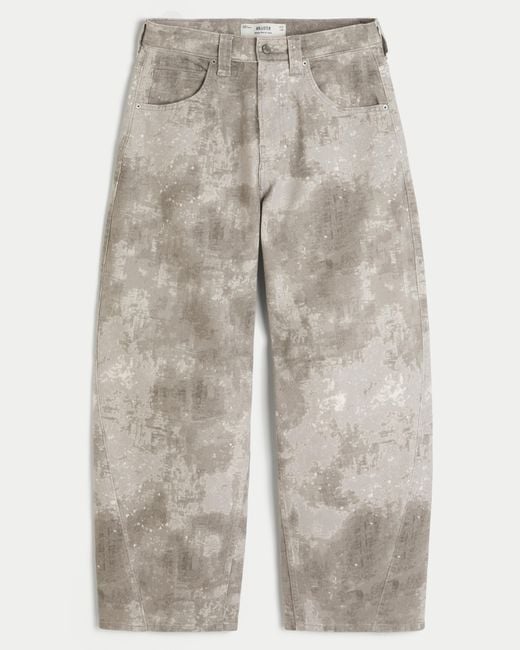 Hollister Gray Camo Barrel Jeans for men