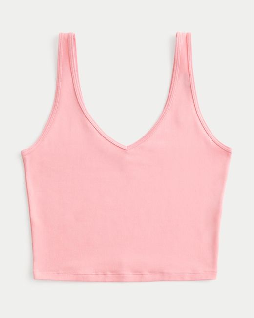 Hollister Pink Soft Stretch Seamless Fabric V-neck Tank