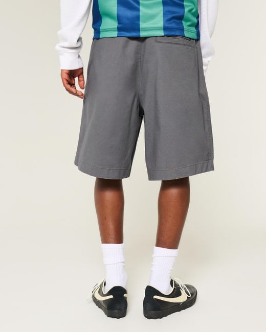 Hollister Gray Above-the-knee Baggy Bermuda Flex Waist Shorts for men