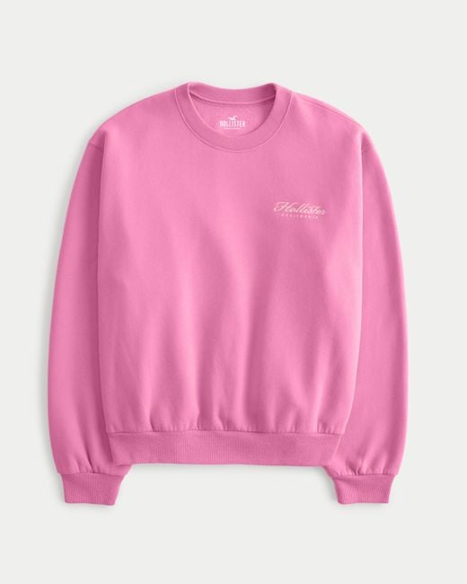 Hollister Pink Lässiges Sweatshirt mit Rundhalsausschnitt