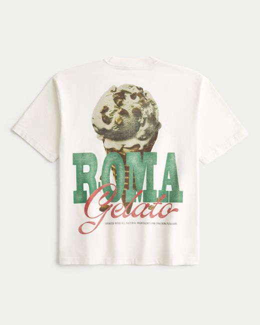 Hollister Natural Boxy Heavyweight Roma Gelato Graphic Tee for men