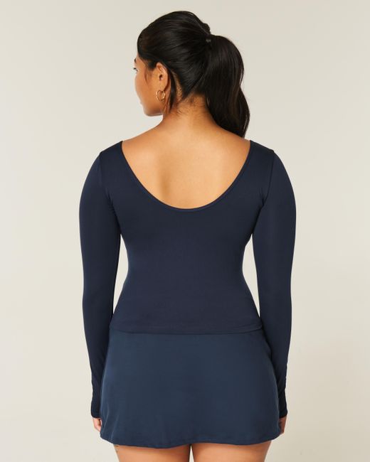 Hollister Blue Gilly Hicks Active Recharge Cinch Sweetheart Top