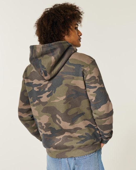 Hollister Gray Hollister Feel Good Camo Zip-up Hoodie for men