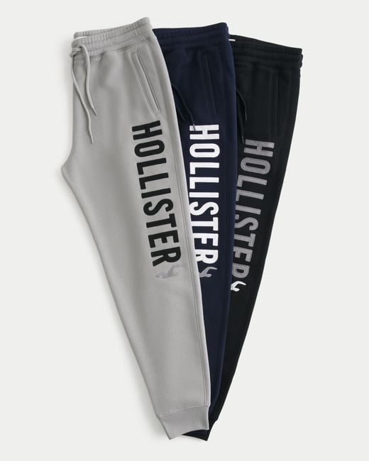 Hollister Fleece Logo Graphic Jogger 3 pack for Men Lyst UK