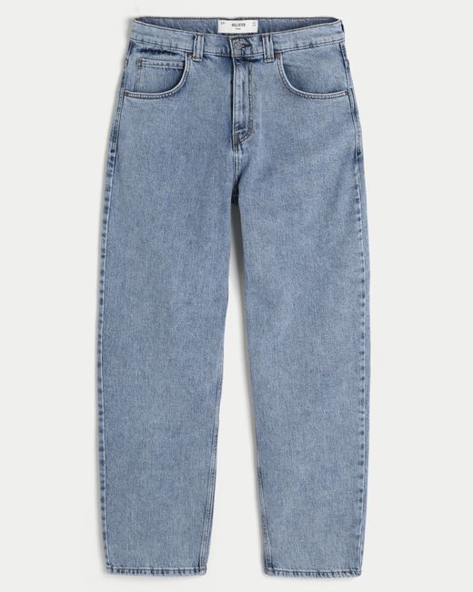 Hollister Blue Medium Wash Skater Baggy Jeans for men