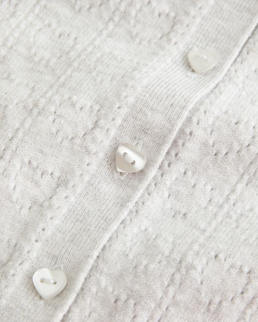 Hollister White Gilly Hicks Heart Pointelle Cardigan
