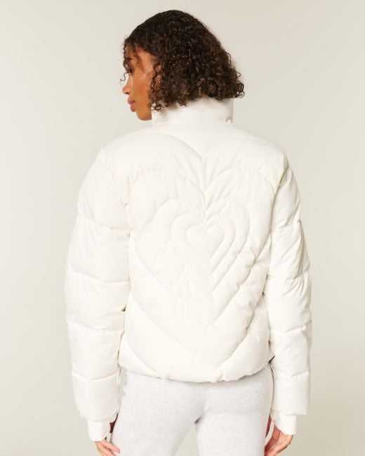 Hollister Natural Zip-up Pattern Puffer Jacket
