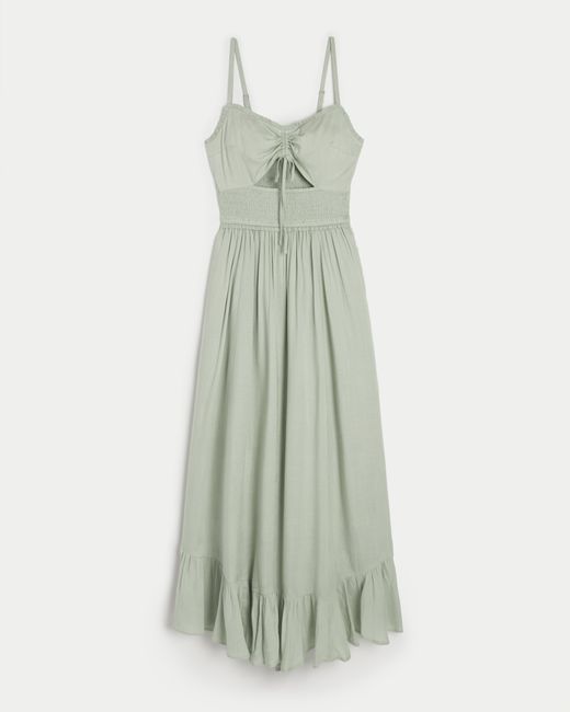 Hollister White Asymmetrical Hem Maxi Dress